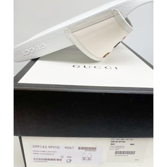NIB Gucci worldwide man slides in white size 6 - Picture 11 of 12
